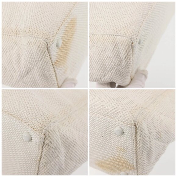 CHANEL Plastic Chain Tote Bag Straw Gold White CC Auth BA6435 - Picture 14 of 16